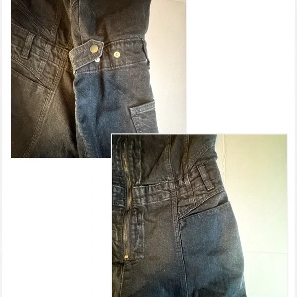 NWT Universal Thread Sleeveless Denim Jumpsuit Zip Front Coveralls Size 4 Black - Picture 4 of 15